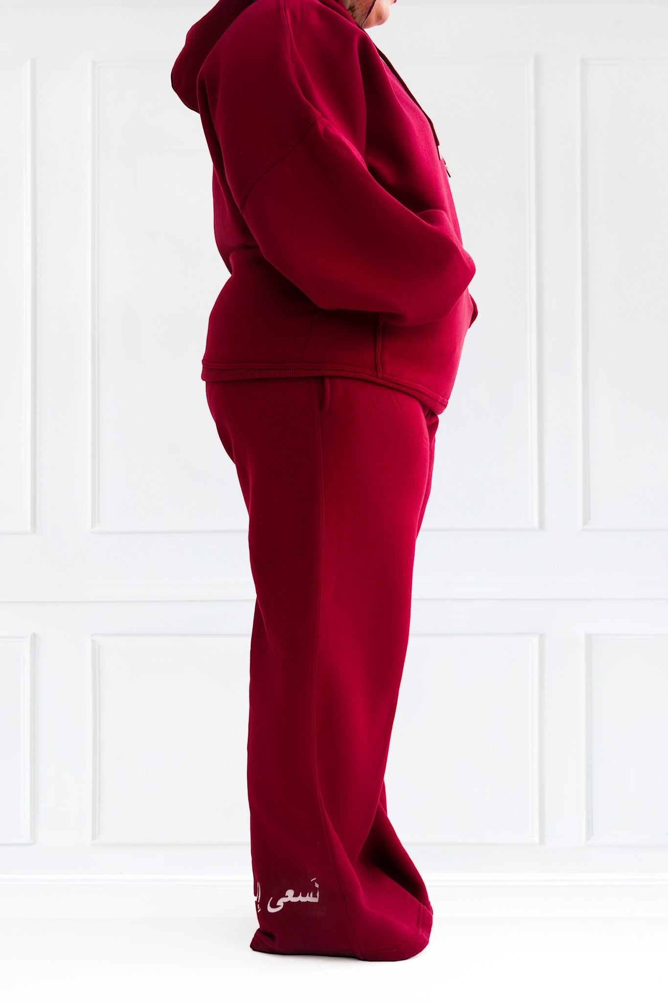 Arabic Wide Leg Burgundy Joggers