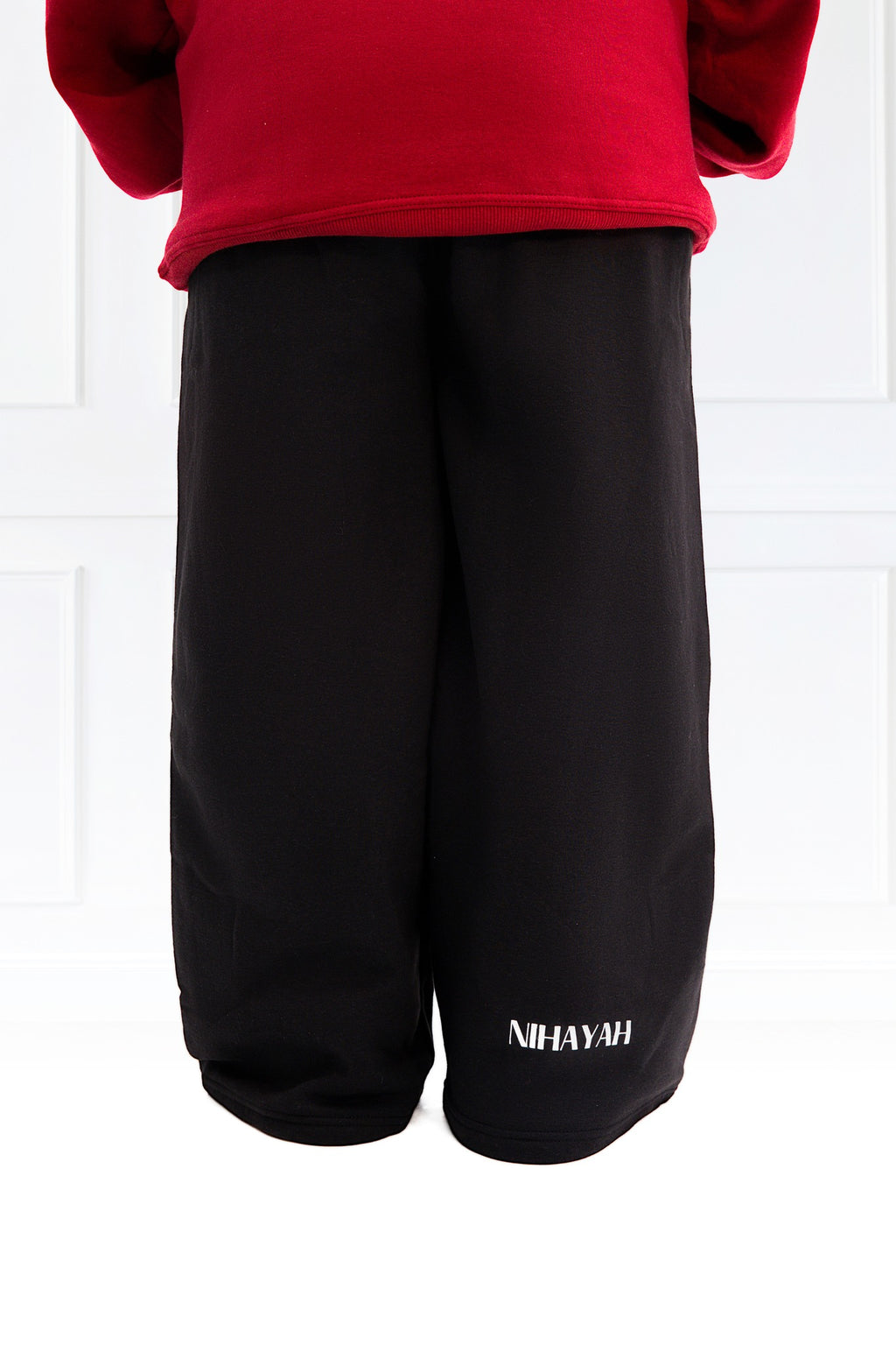 Black straight leg joggers