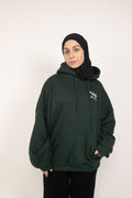Arabic x English Green Print Hoodie