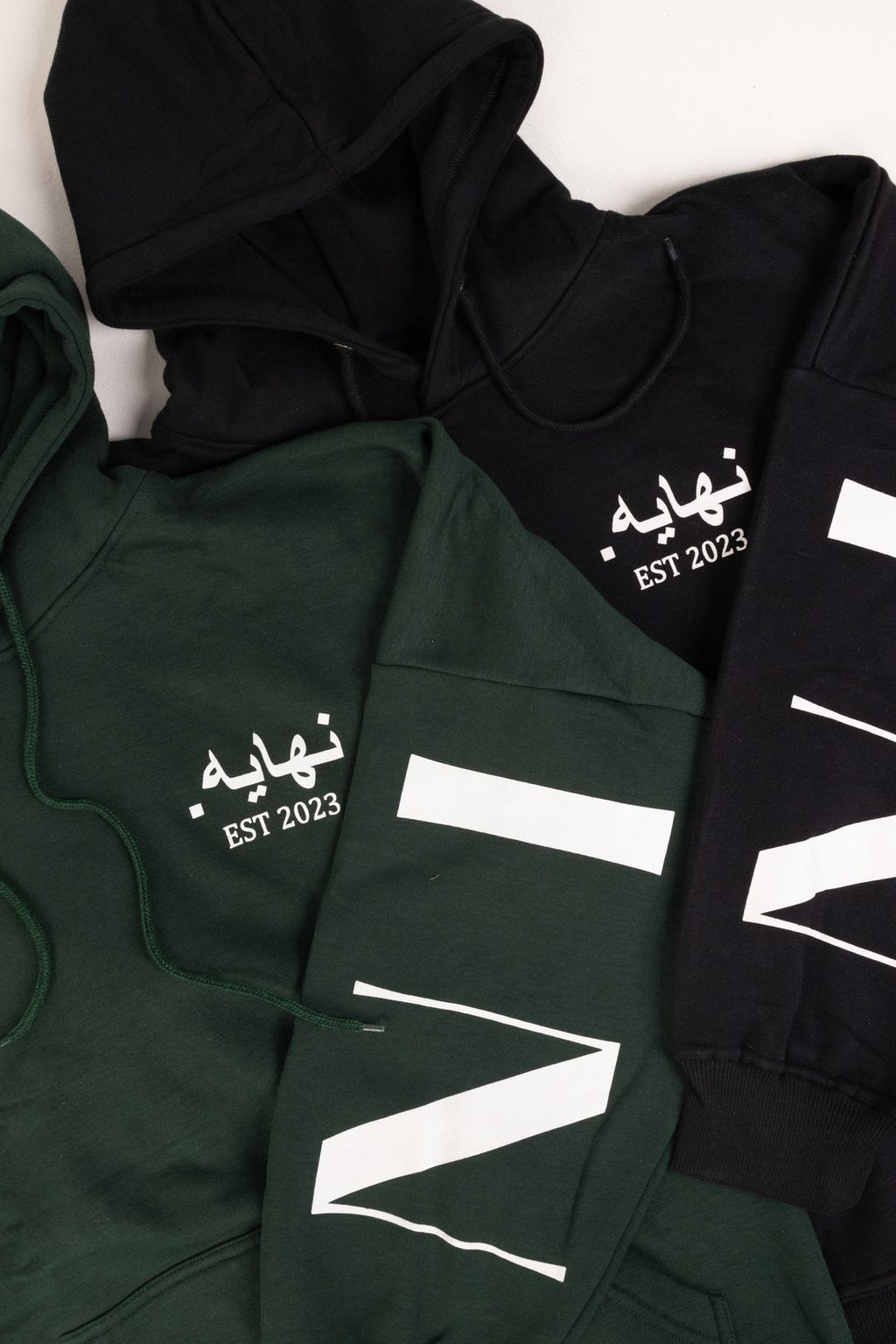 Arabic x English Green Print Hoodie